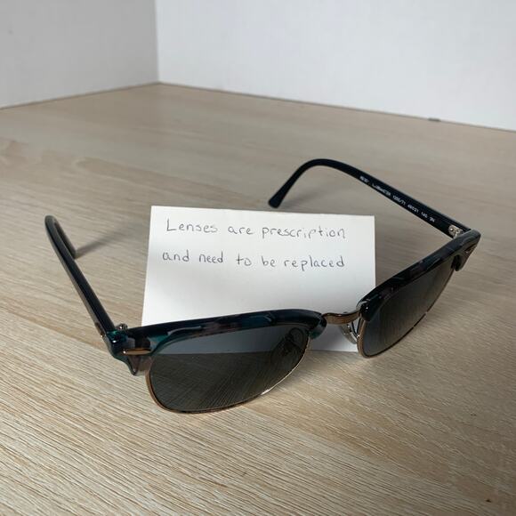 Ray-Ban RB3016 Clubmaster 1255/71 Sunglasses FRAMES ONLY Spotted Gray 49-21-140 - Picture 1 of 9